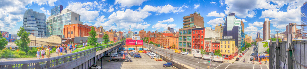 NEW YORK CITY - JUNE 2013: Tourists along city streets. New York