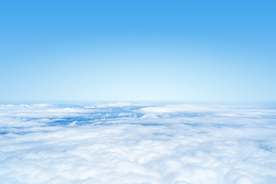 flight over the clouds background