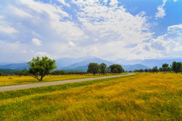 Fototapeta na wymiar a beautiful mountain road in Fagaras mountains Romania
