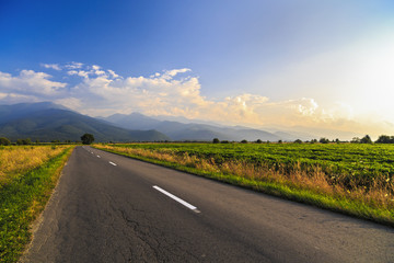 a beautiful mountain road in Fagaras mountains Romania