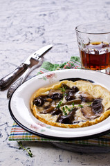 Scrambled eggs with mushrooms