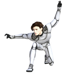 3d CG illustration of super hero male isolated on white