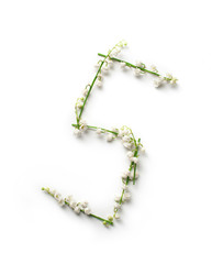 English alphabet from flower lily letter S