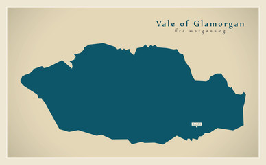 Modern Map - Vale of Glamorgan Wales UK