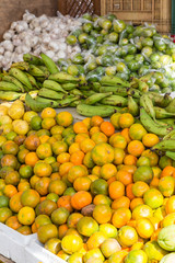 Oranges and Bananas in Curacao Market