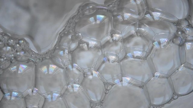 Soap bubbles on the water