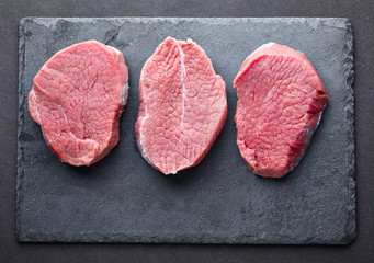 Beef steak on a graphite board