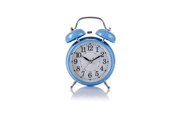 Alarm clock in time concept isolated on white