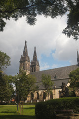 neo Gothic Basilica of St Peter and St Paul in Vysehrad fortress in Prague
