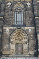 Obraz premium Gothic facade of the Prague basilica of St Peter and St Paul. 