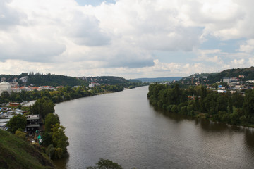 Fototapeta na wymiar City of Prague and river Vltava. Czech 
