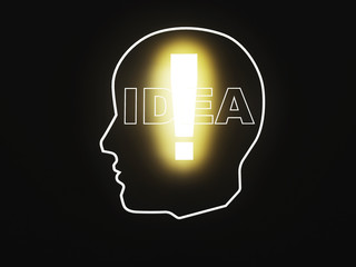 Надпись IDEA и контур головы