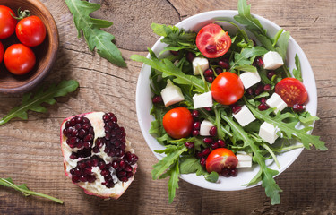 Fresh spring salad with rucola