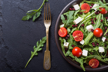 Fresh spring salad with rucola