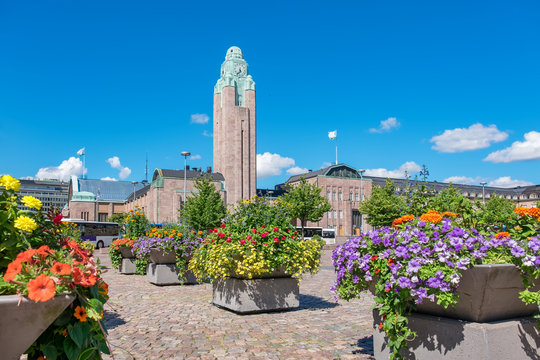 Railway Station Square. Helsinki, Finland