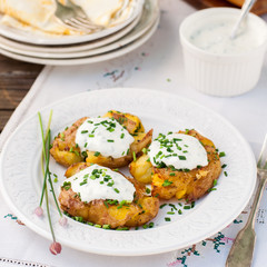 Australian Crash Hot Potatoes with Sour Cream