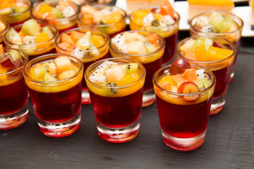 Strawberry jelly in nimi glass