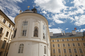 Chapel of St. Cross in second courtyard in Prague Castle