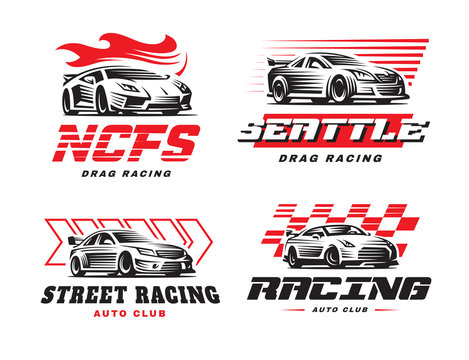 Sport cars logo illustration on white background.