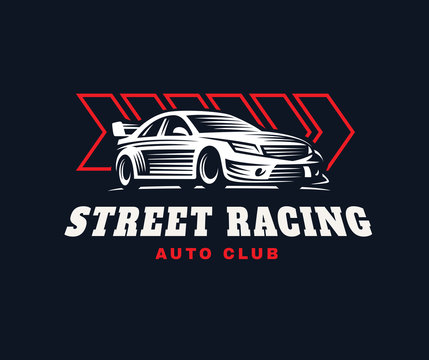 Sport car illustration on dark background.