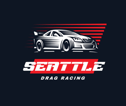 Sport car illustration on dark background