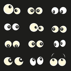 Glowing in the dark eyes vector illustration background