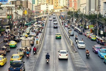 Fototapeta na wymiar Daily traffic. BANGKOK, THAILAND 