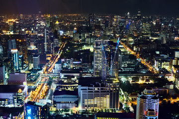 Fototapeta na wymiar Night Bangkok cityscape