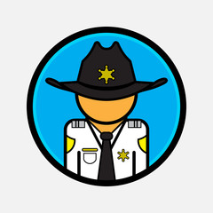sheriff Vector icon. Flat style for web and mobile