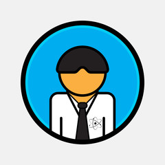 Scientist vector icon flat style for web and mobile