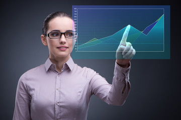 Businesswoman working with graph in business concept