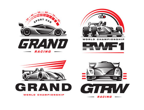 Sport cars set illustration on white background.
