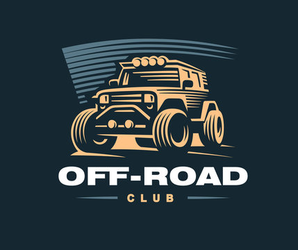 Off road car logo illustration.