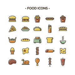 Colored food icons