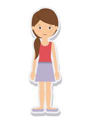 young woman female isolated vector illustration design