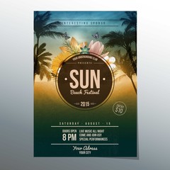 Sun beach festival poster - 117724399
