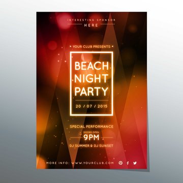 Beach night party poster