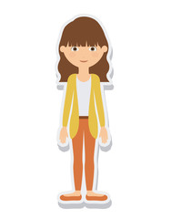 young woman female isolated vector illustration design