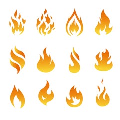 Variety of fire flames
