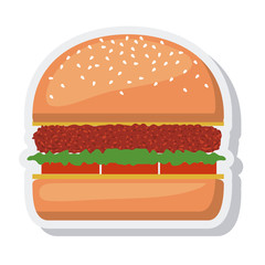 hamburger fast food icon vector illustration design