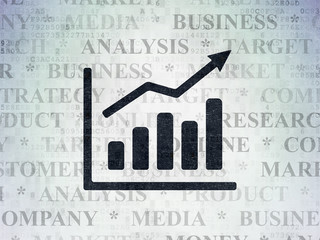 Fototapeta premium Marketing concept: Growth Graph on Digital Data Paper background