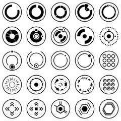 Futuristic user interface. Set of white infographic elements.