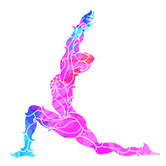 decorative colorful yoga pose