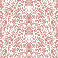 Lace seamless pattern with flowers