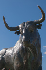 VALL DUIXO, SPAIN - MARCH 2016: Brave bull sculpture