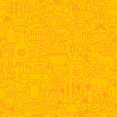 Line Yellow Barbecue Tile Pattern