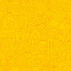 Line Yellow Camp Seamless Pattern