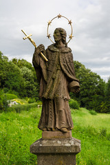 Statue of John of Nepomuk, Šenov, Czech Republic / Czechia - religious sculpture of famous czech martyr of Seal of Confession
