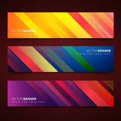 Banners with colorful stripes