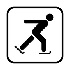 Skating icon. Flat vector illustration isolated on white background.